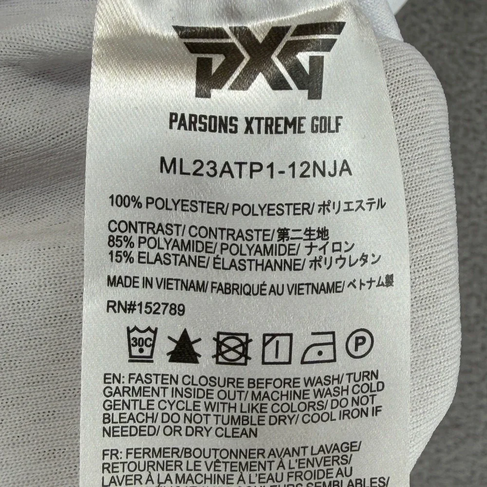PXG x Nick Jonas Mens Athletic Fit Layered Golf Polo White‎ ML23ATP1-12NJA Large - Picture 9 of 12